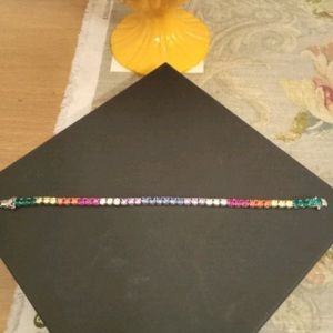 Tennis Bracelet ,with multiple semi precious stones,Fits wrist size 7.5